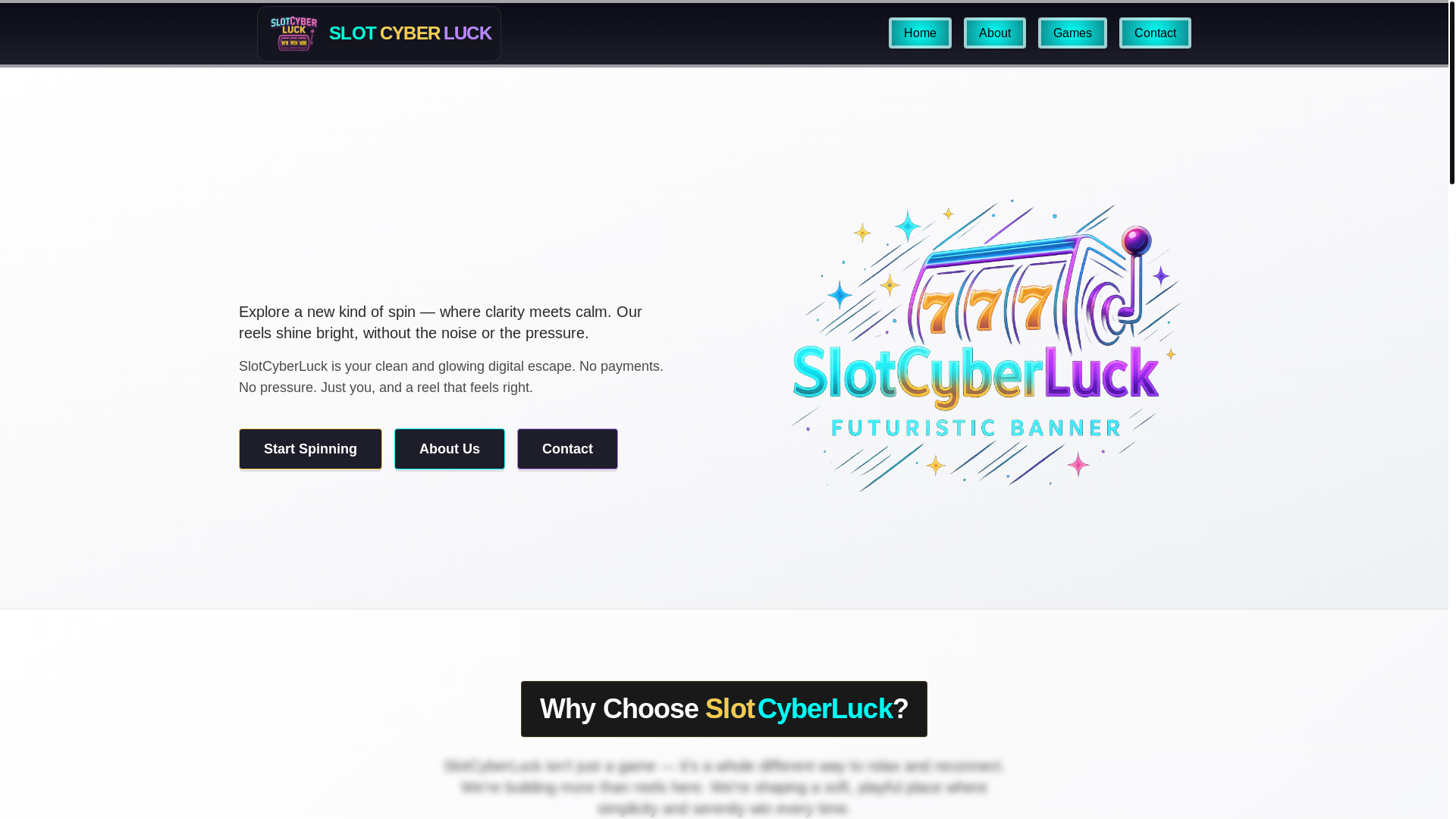 website screenshot of https://slotcyberluck.online/