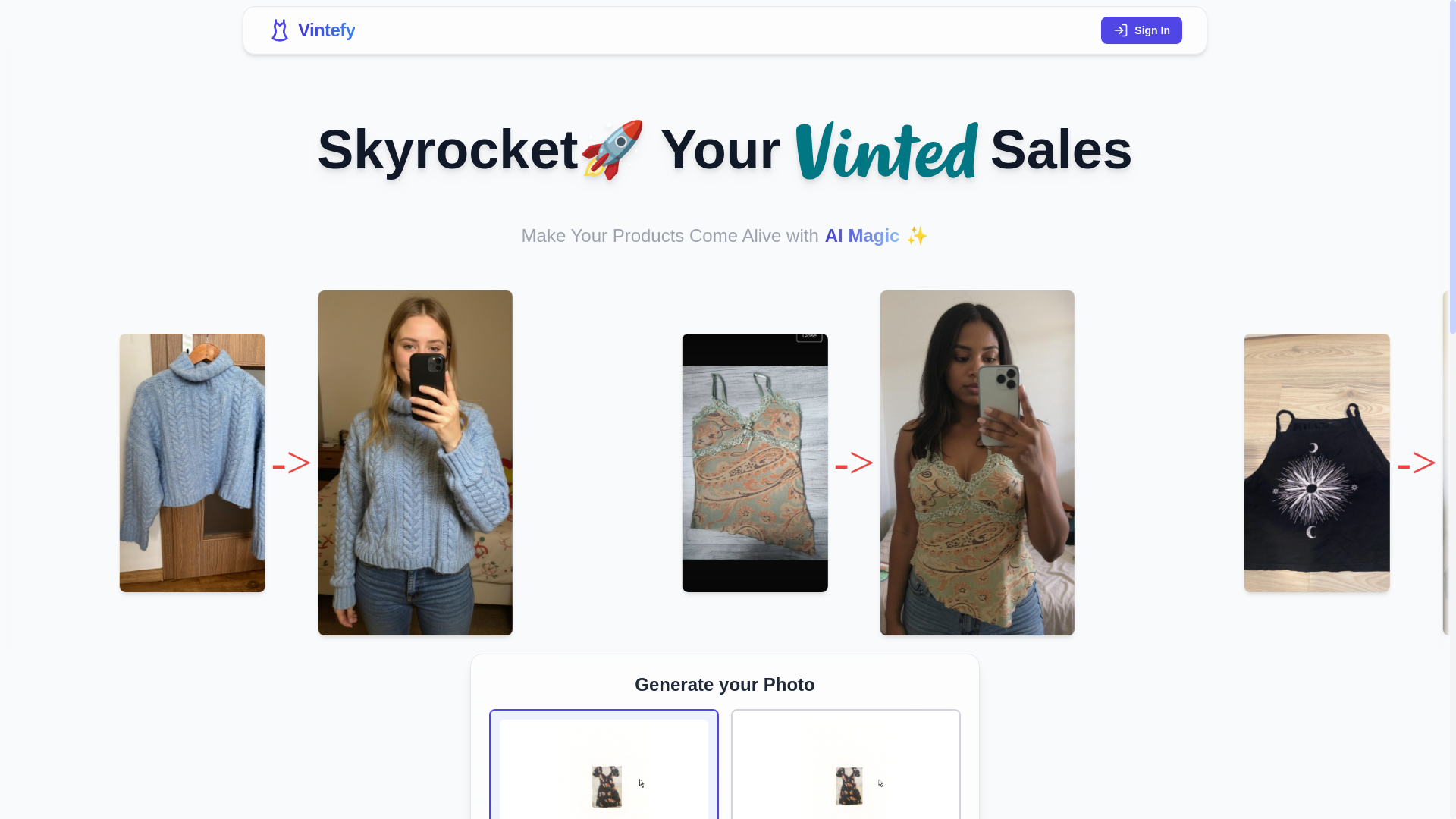 website screenshot of https://vintefy.pages.dev/