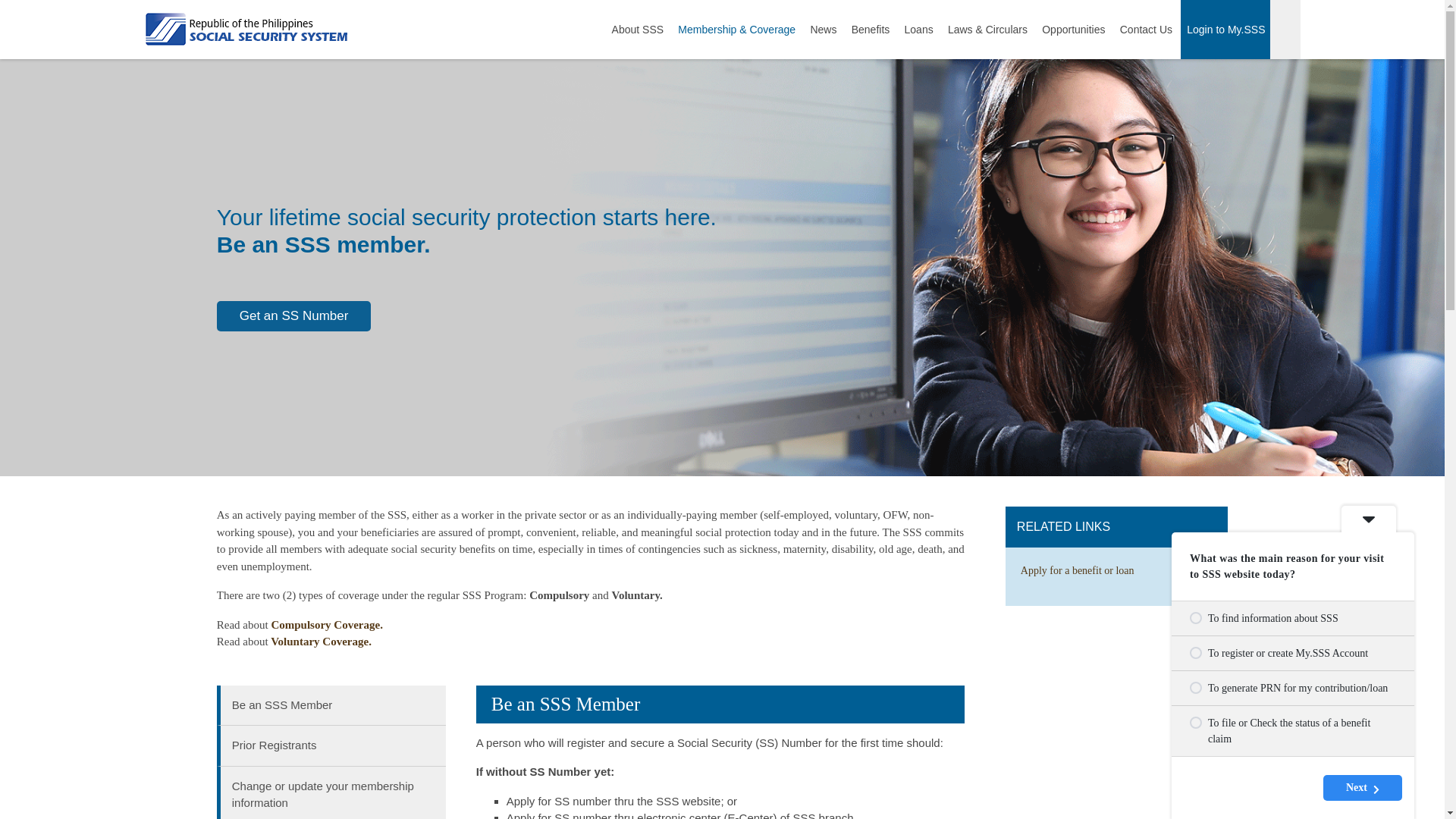 website screenshot of https://www.sss.gov.ph/become-an-sss-member/