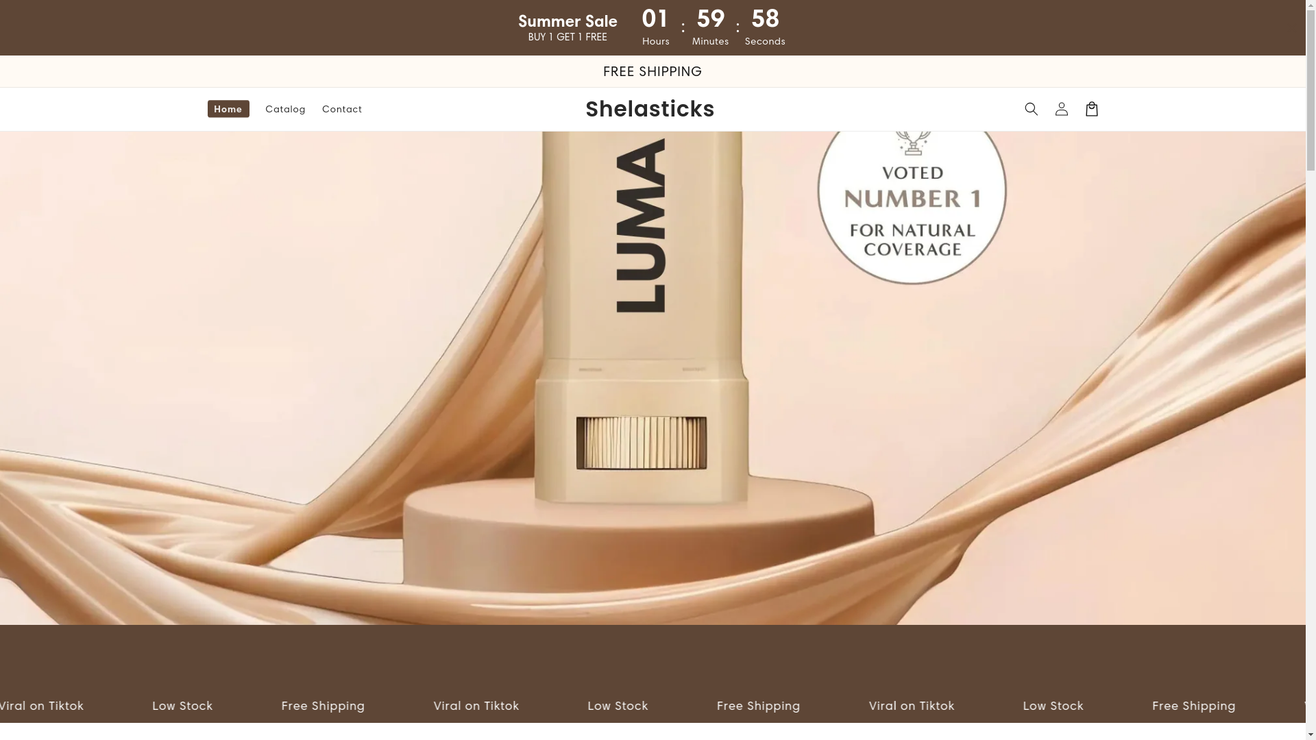 website screenshot of https://shelasticks.com/