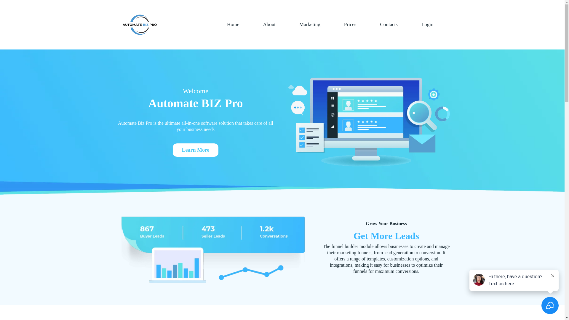 website screenshot of https://automateanybiz.com/