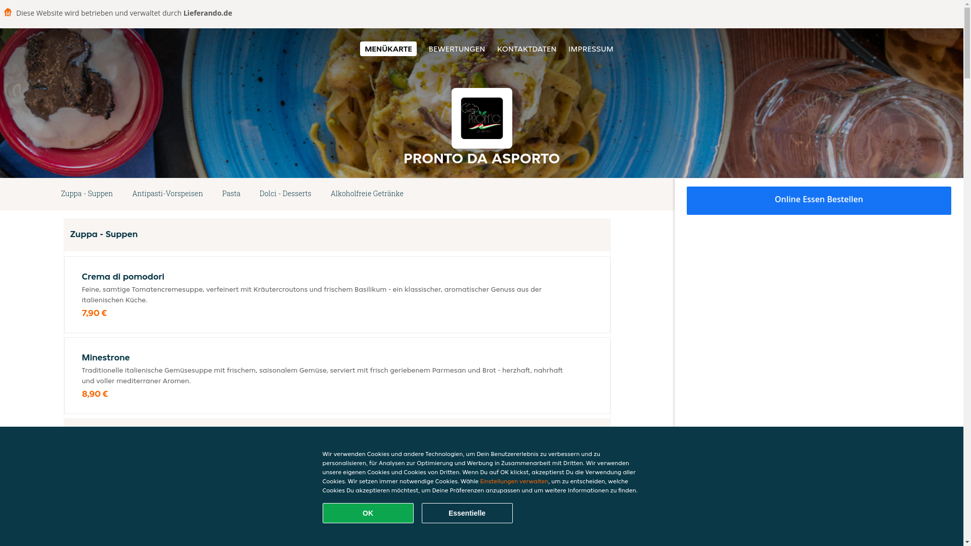 website screenshot of https://prontodaasporto-berlin.de/