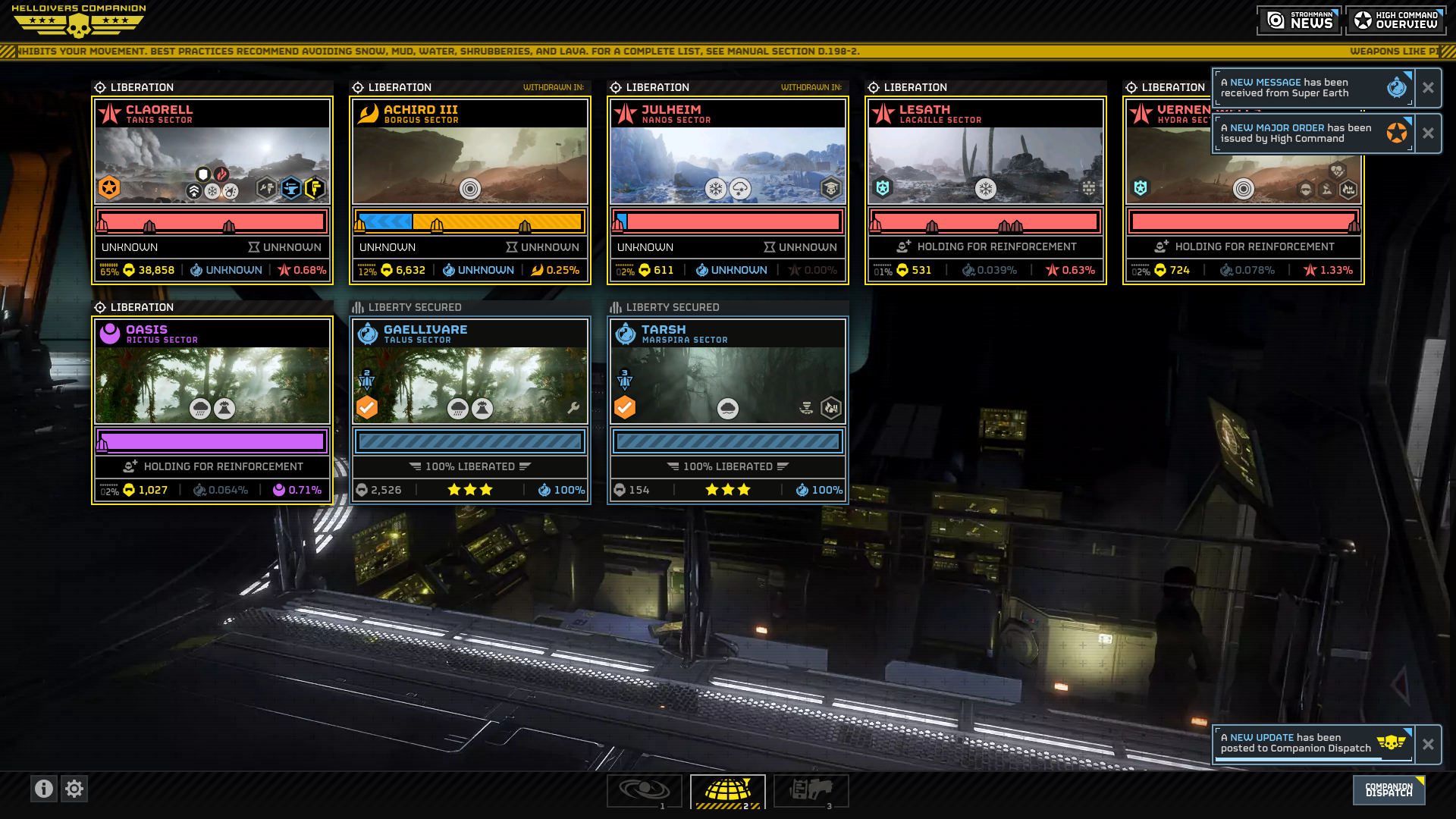 website screenshot of https://helldivers2-companion-org-app.pages.dev/