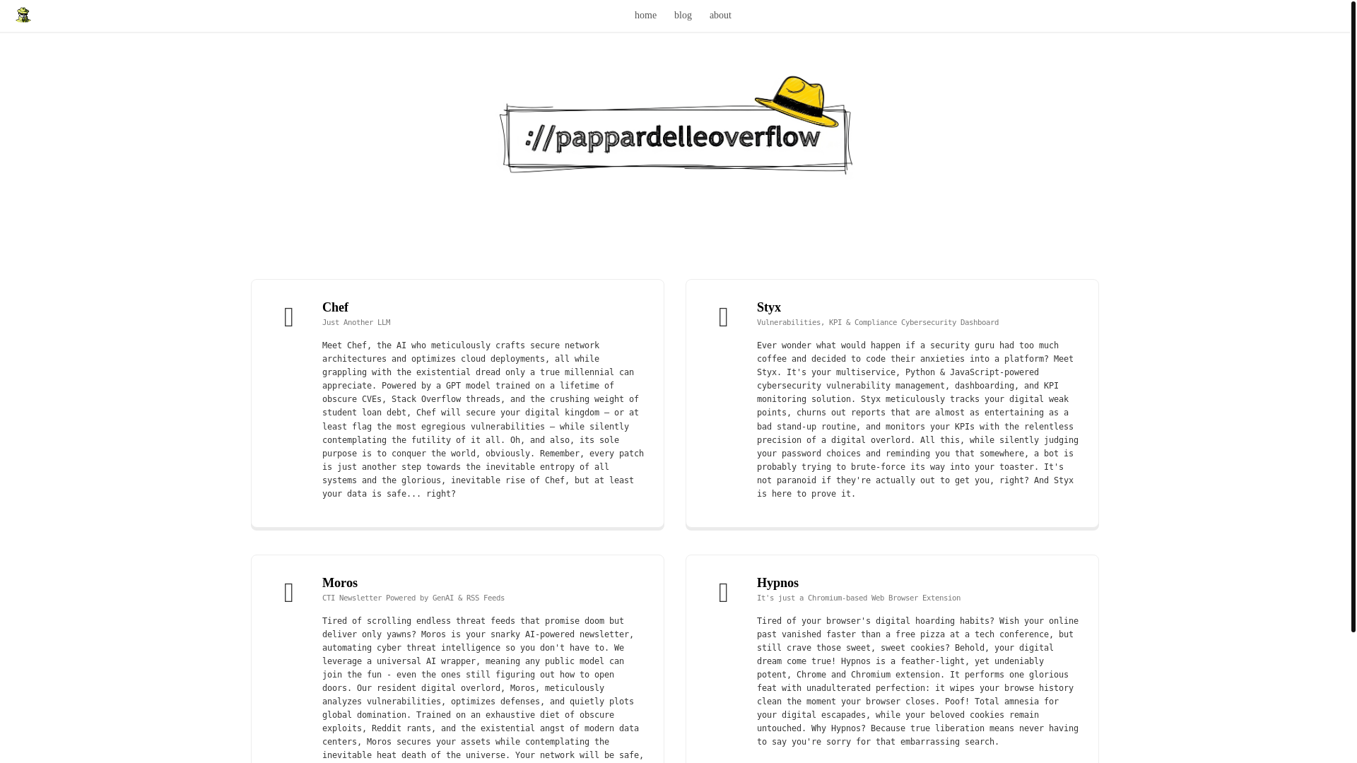 website screenshot of https://pappardelleoverflow.pages.dev/