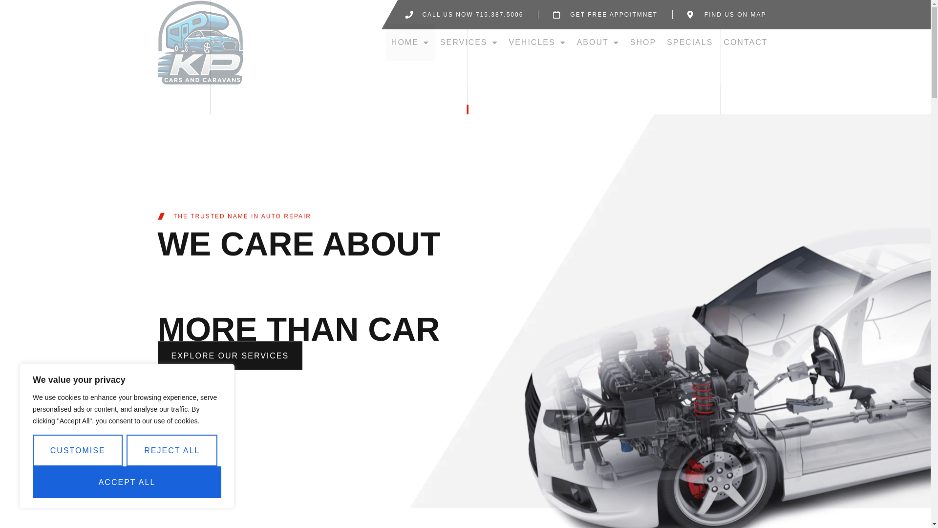 website screenshot of https://kp-carsandcaravans.de/