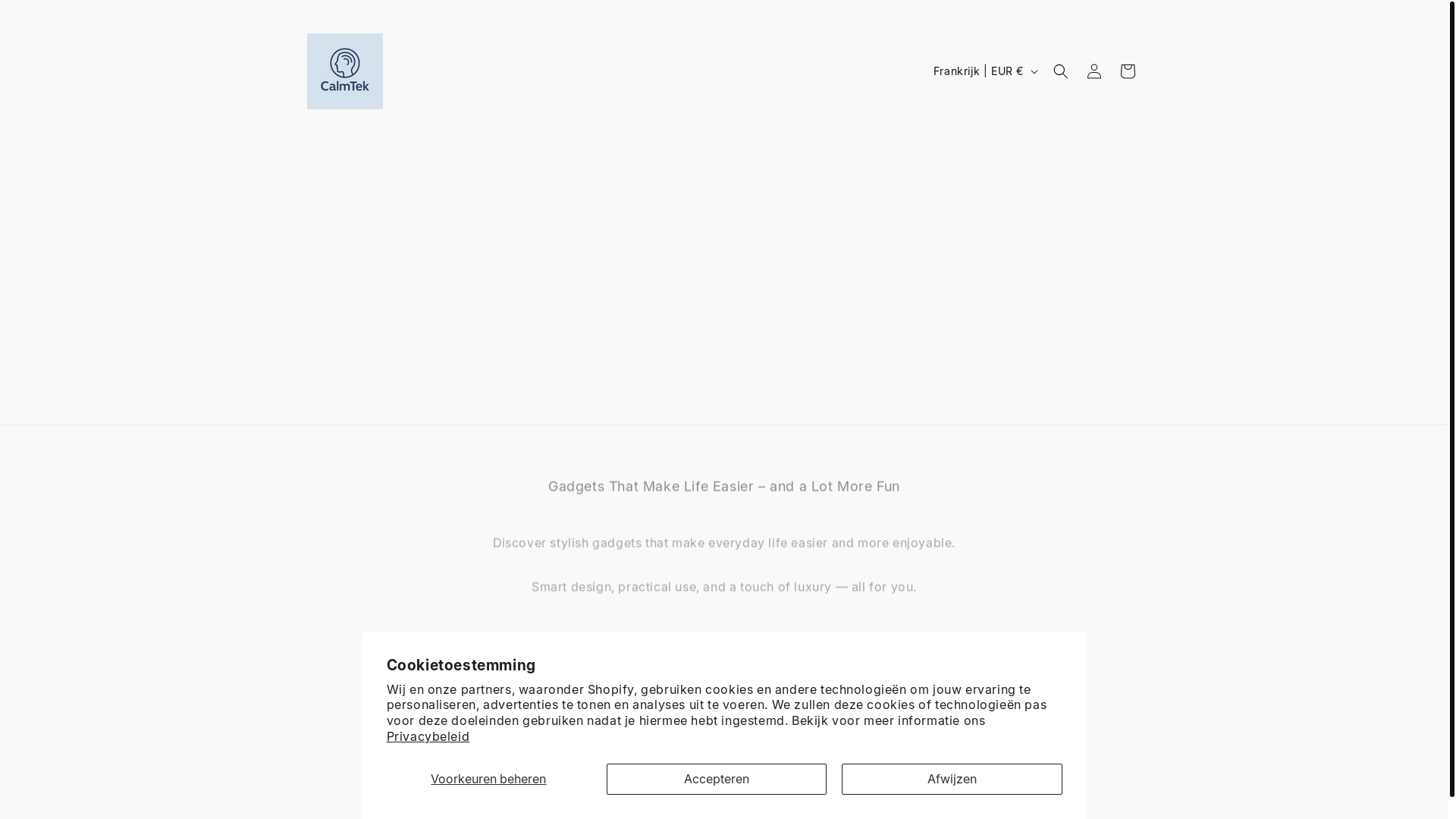 website screenshot of https://calmtek.store/