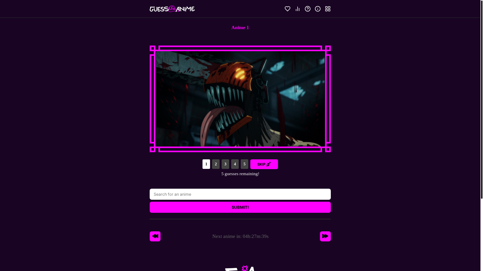 website screenshot of https://guesstheanime-bsu.pages.dev/