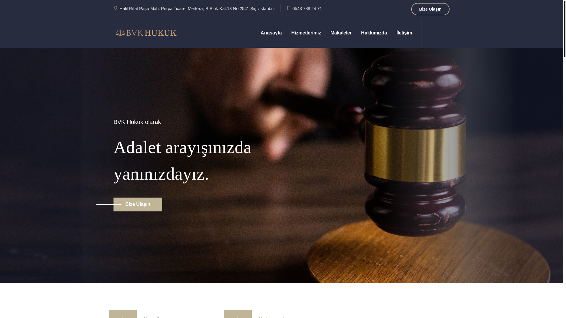 website screenshot of https://bvkhukuk.av.tr/