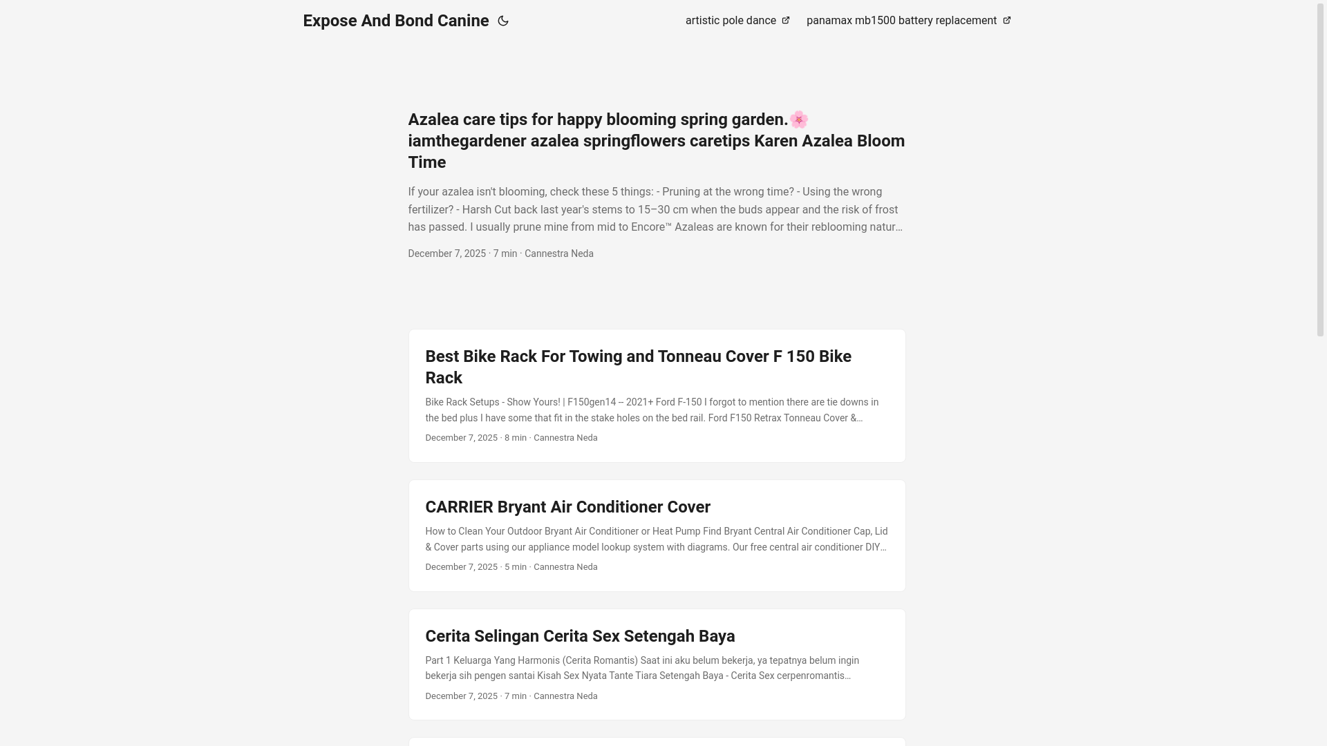 website screenshot of https://exposeandbondcanine.pages.dev/