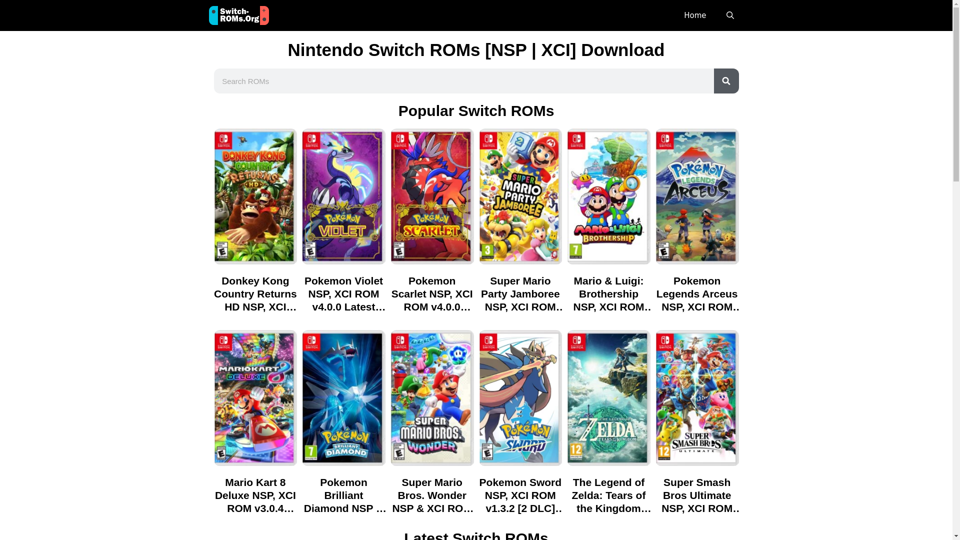 website screenshot of https://switch-roms.org/