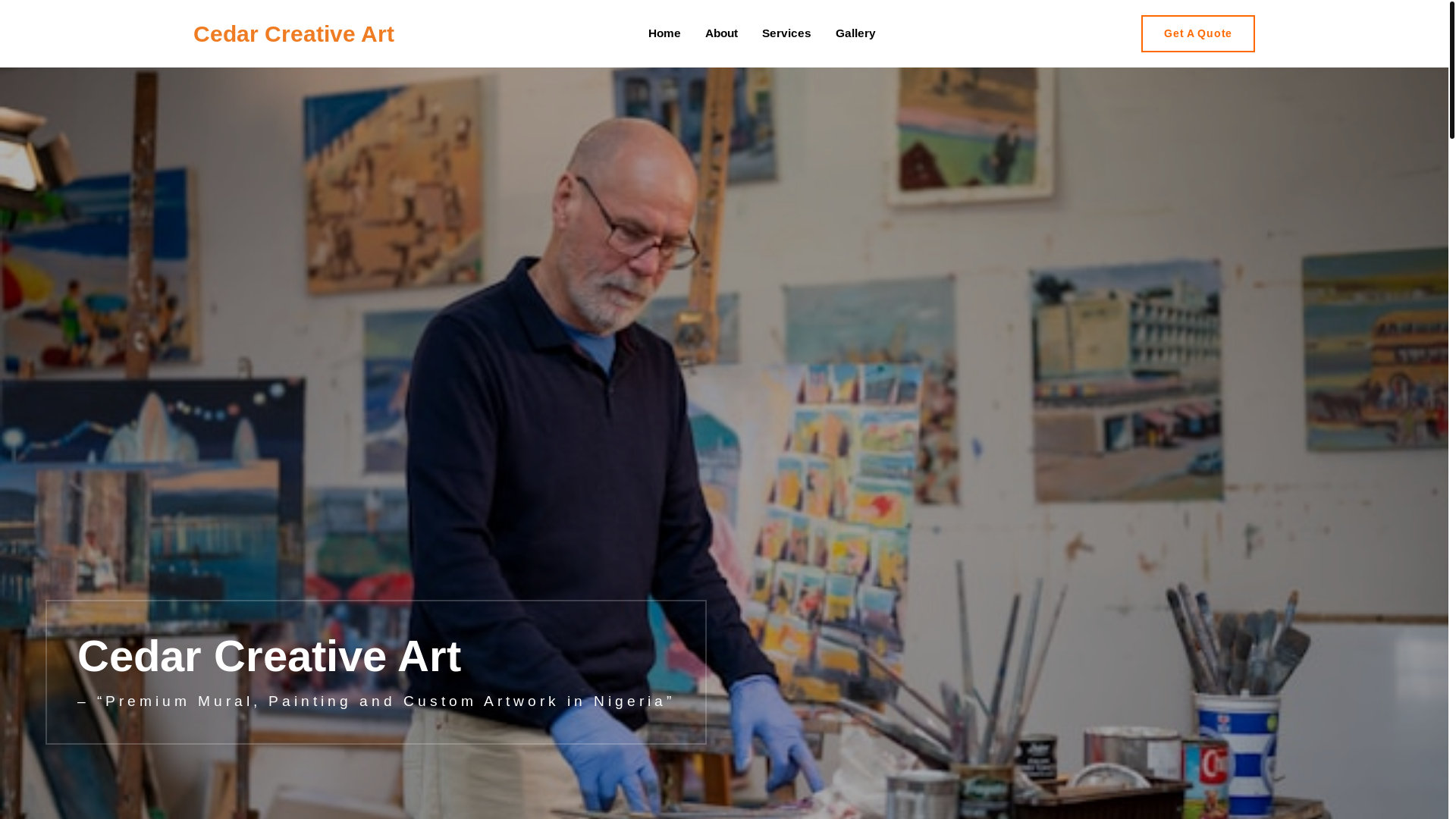 website screenshot of https://cedarcreativeart.com/