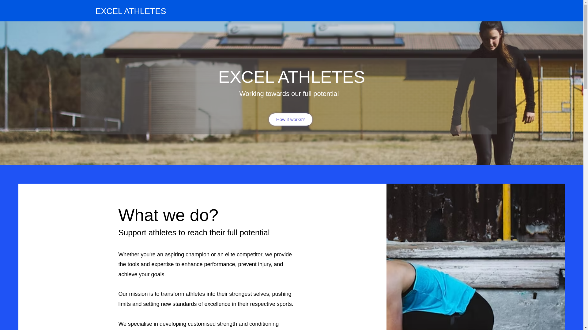 website screenshot of https://excelathletes.com.au/