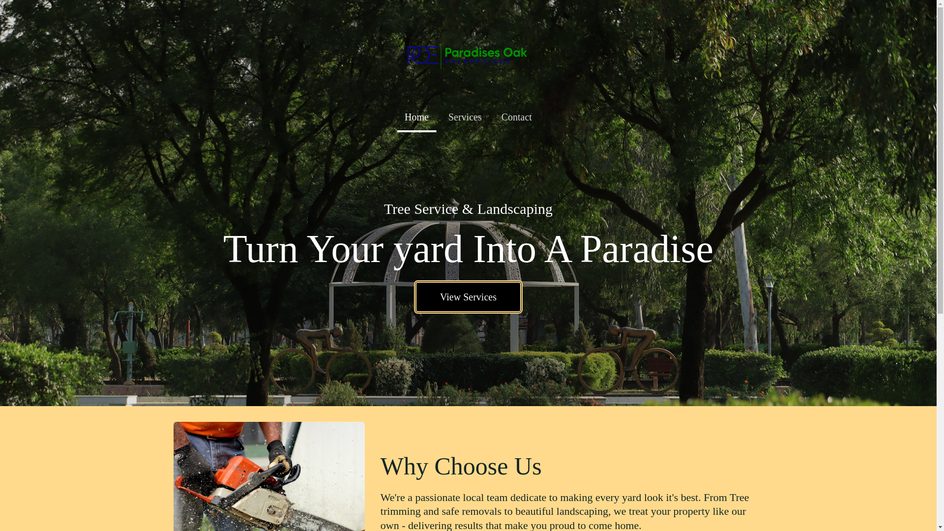 website screenshot of https://paradisesoaks.com/
