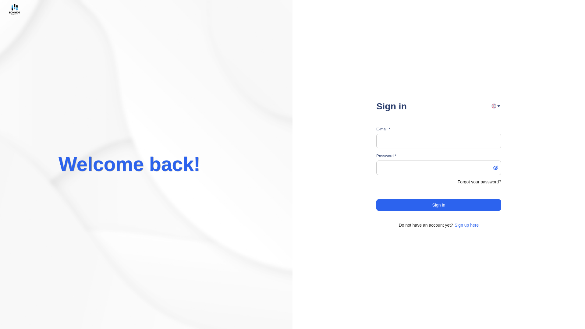 website screenshot of https://bonmotinvest.trade