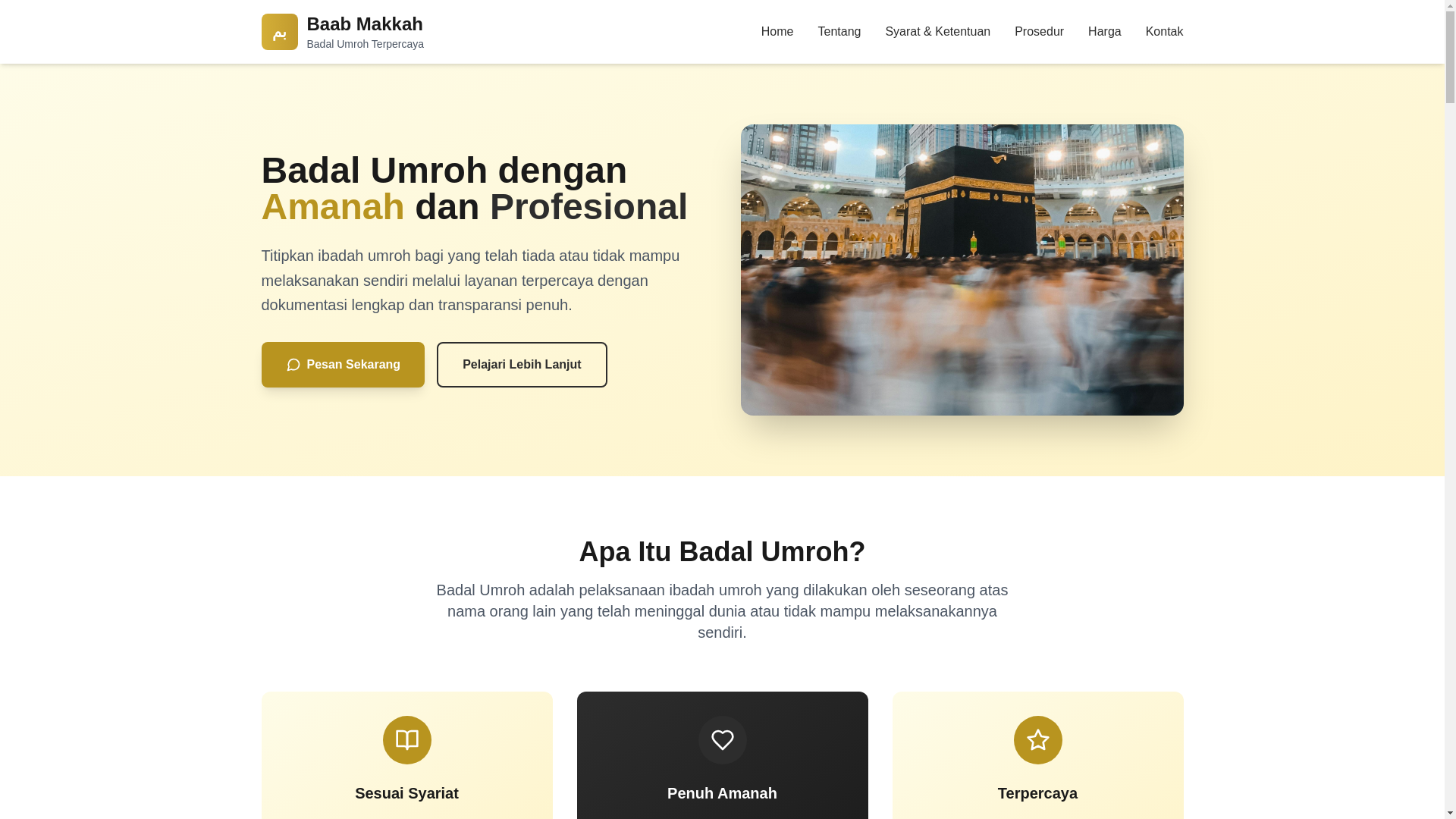 website screenshot of https://badalmakkah.pages.dev/