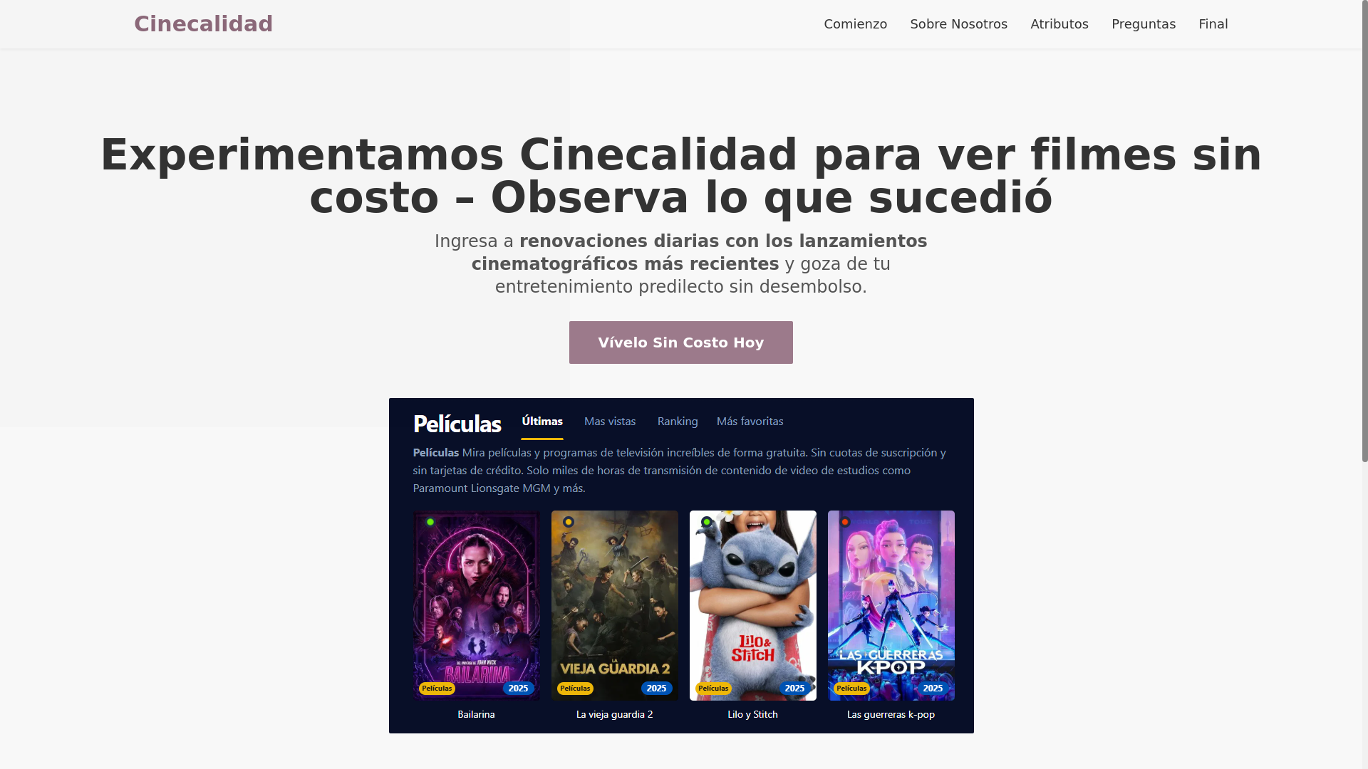 website screenshot of https://cinecalidad-wzwf.pages.dev/