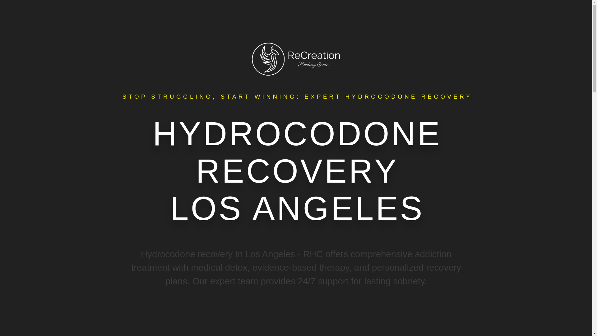 website screenshot of https://hydrocodonerecoverylosangeles.com/