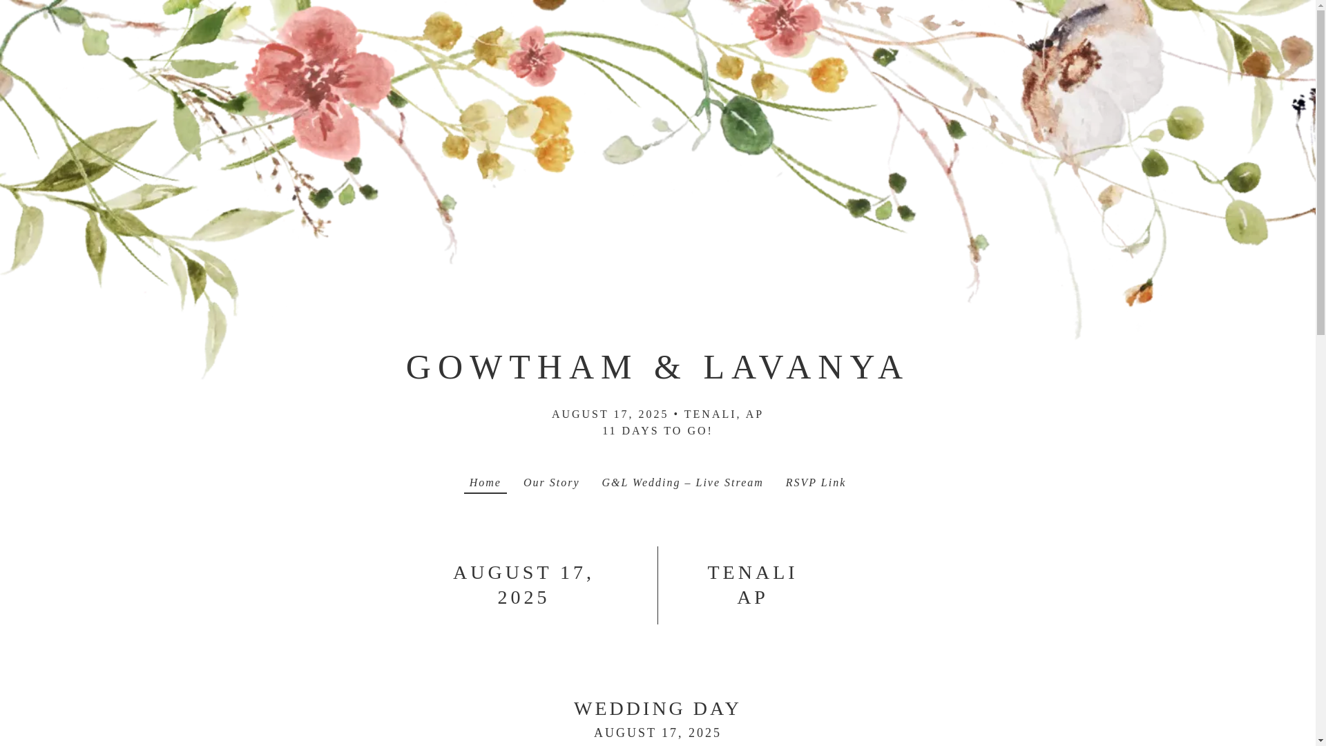 website screenshot of https://gowthamlavanya4ever.com/
