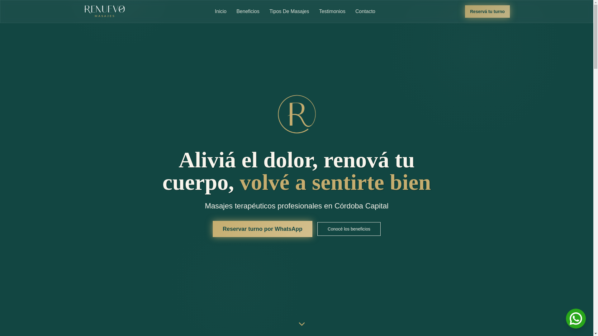 website screenshot of https://renuevomasajes.com/