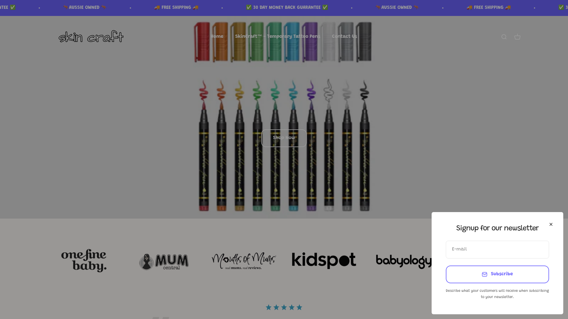 website screenshot of https://theskincraftco.com/