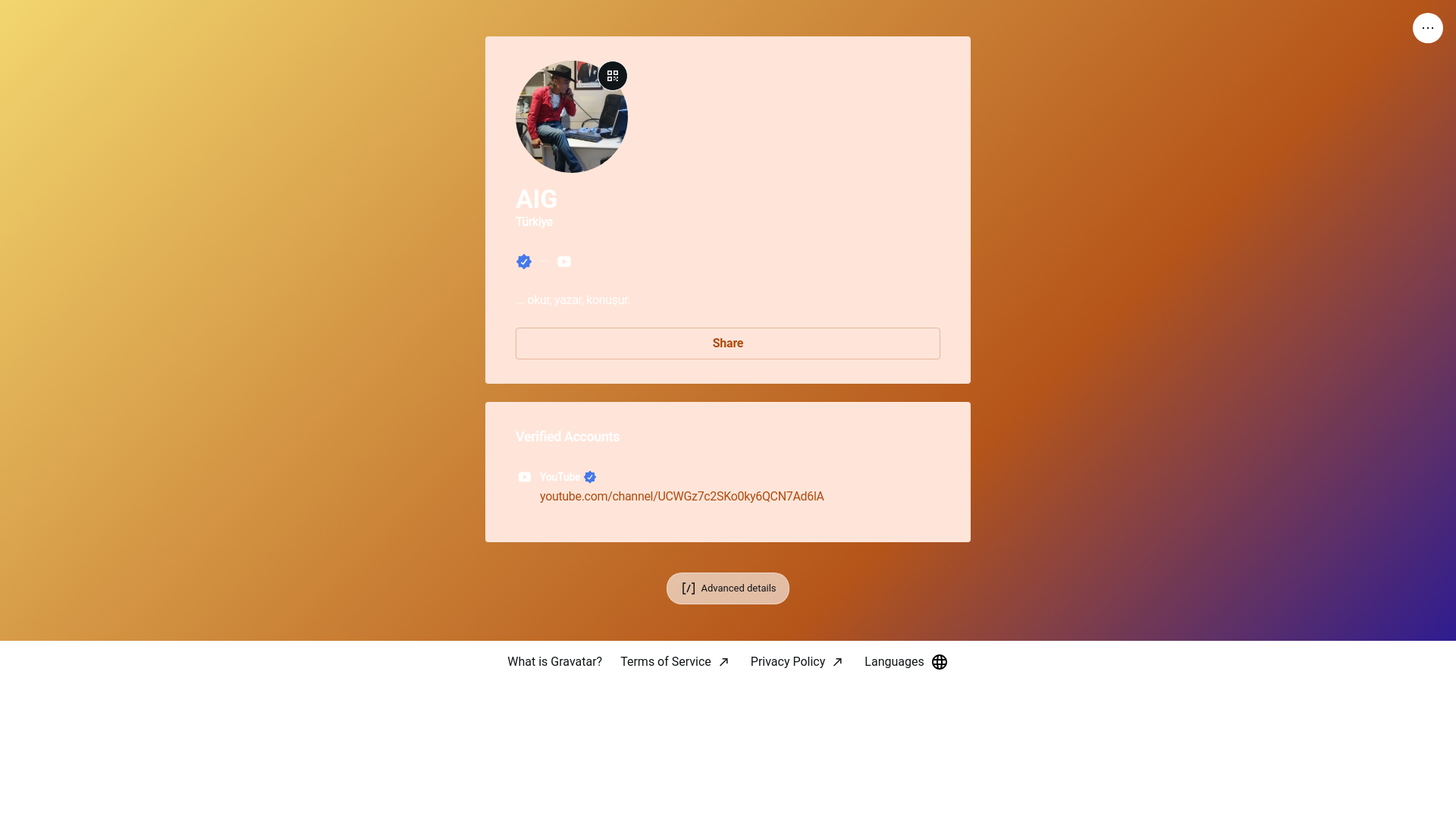 website screenshot of https://ihsangozlu.link/