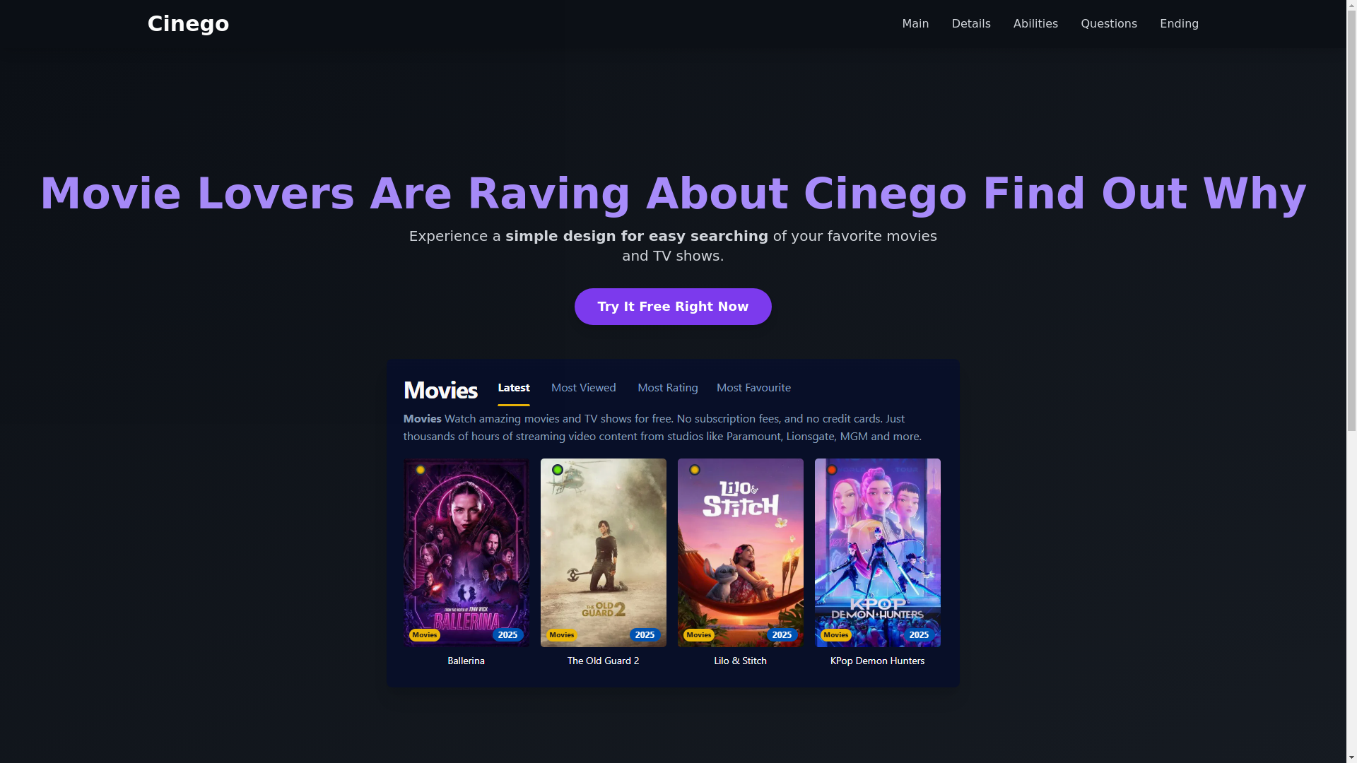 website screenshot of https://cinego-or70.pages.dev/