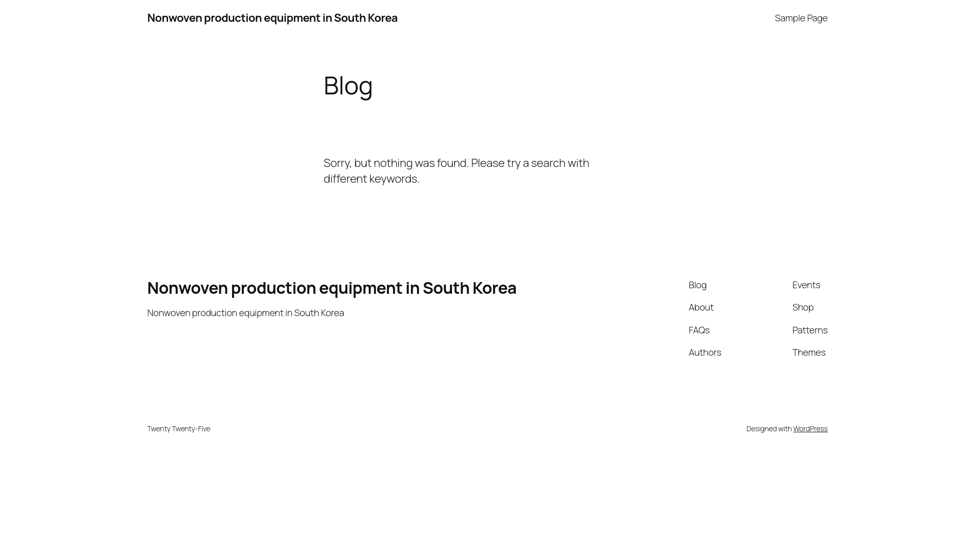 website screenshot of https://nonwoven-production-equipment.com/