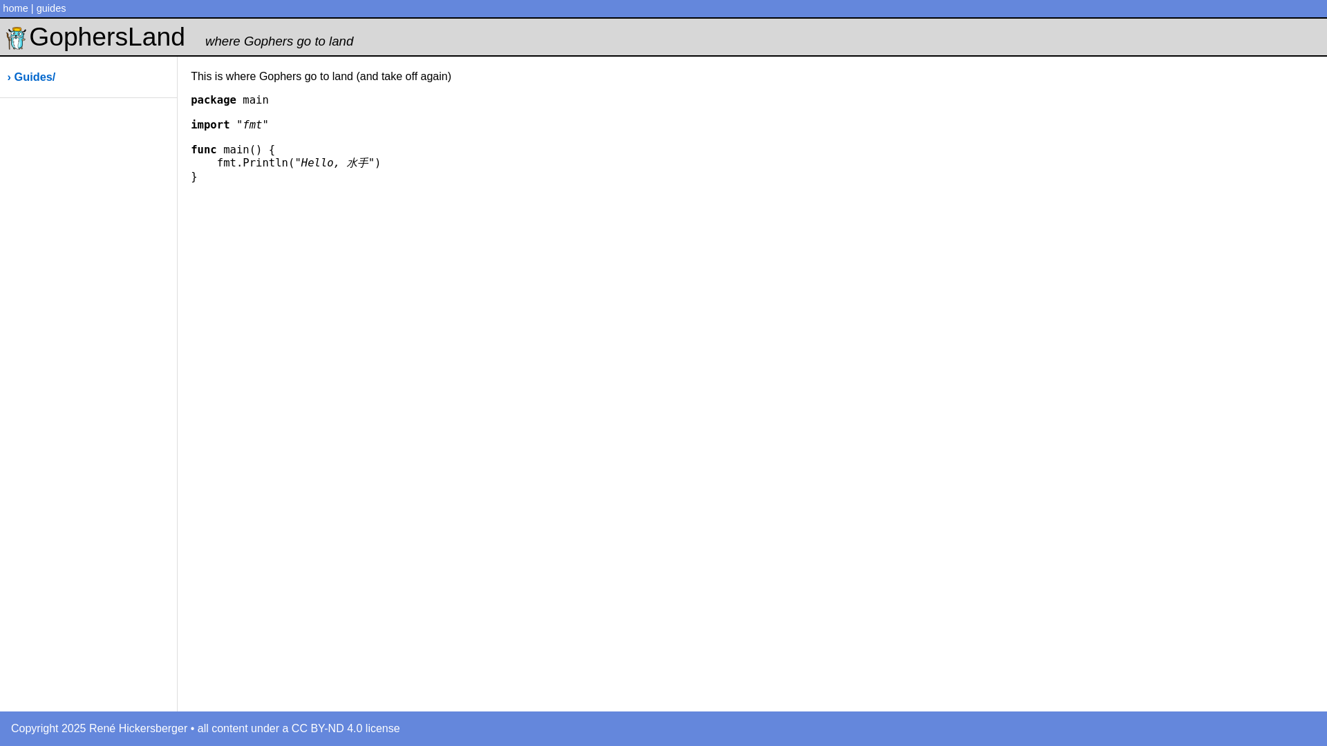 website screenshot of https://gophersland.pages.dev/