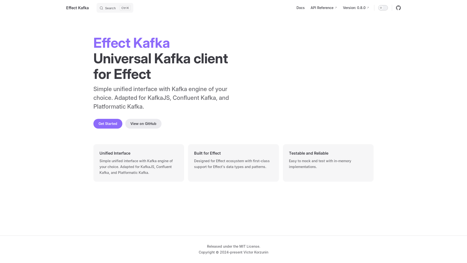 website screenshot of https://effect-kafka.website/