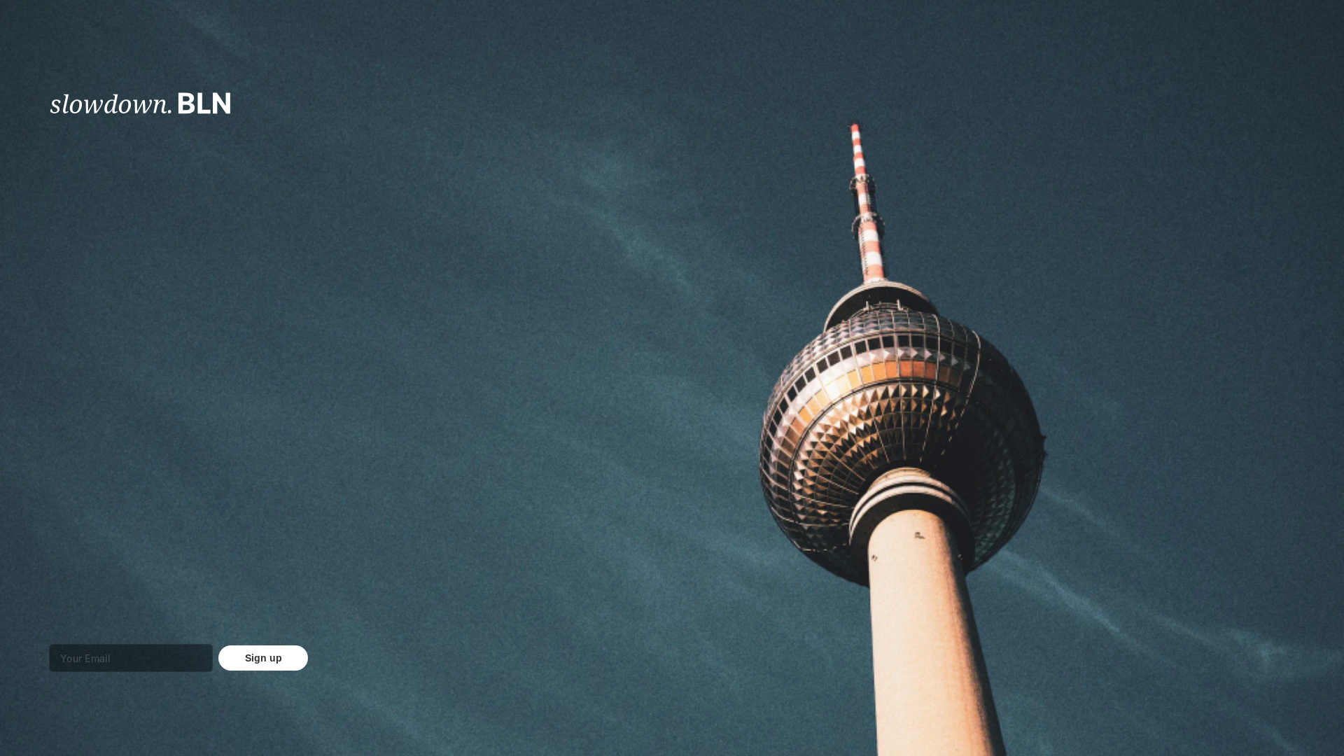 website screenshot of https://slowdownbln.com/