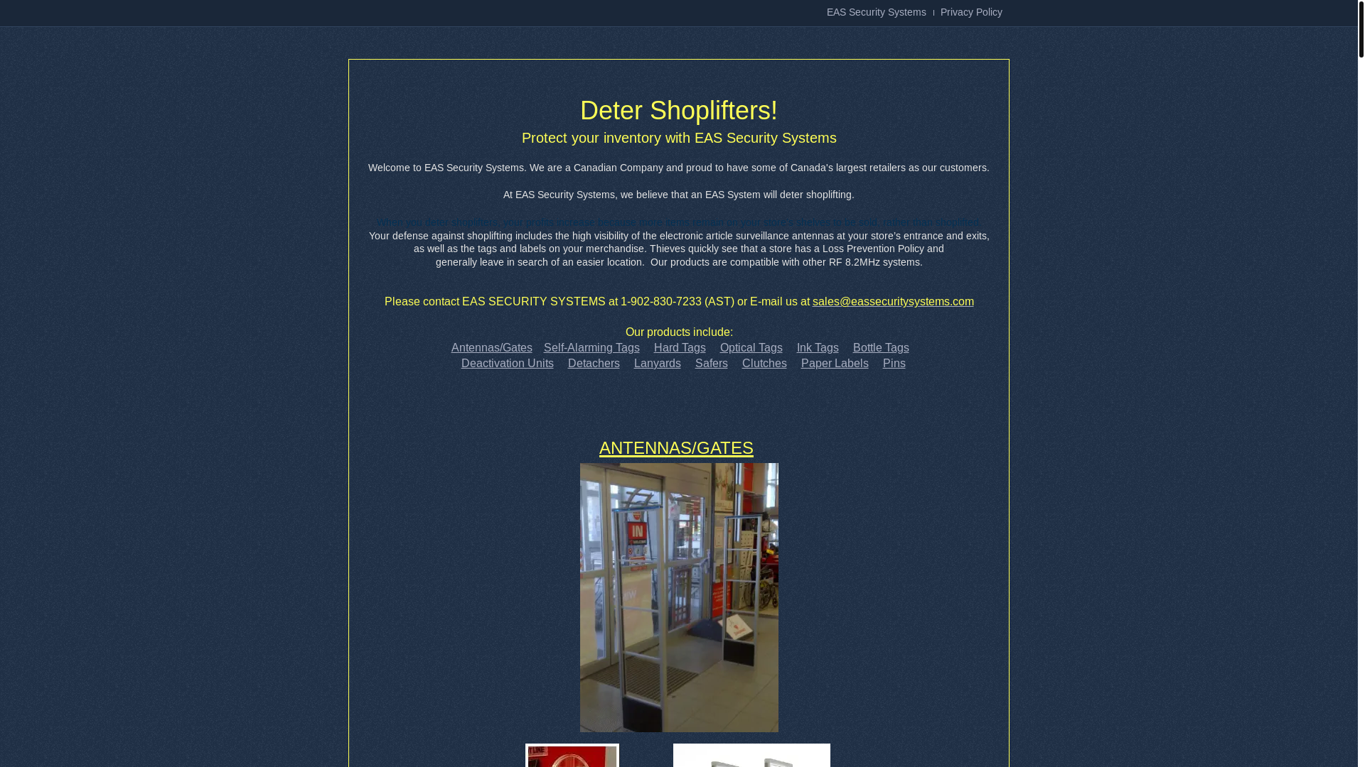 website screenshot of https://eassecurity.ca/