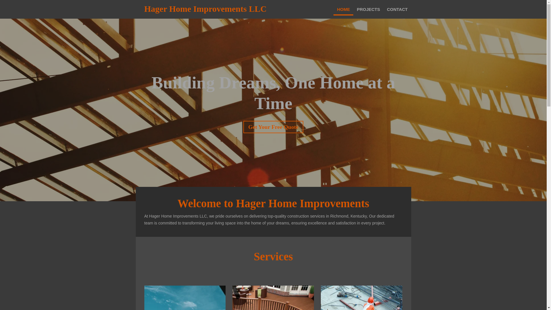 website screenshot of https://hagerhomeimprovementsllc.com/