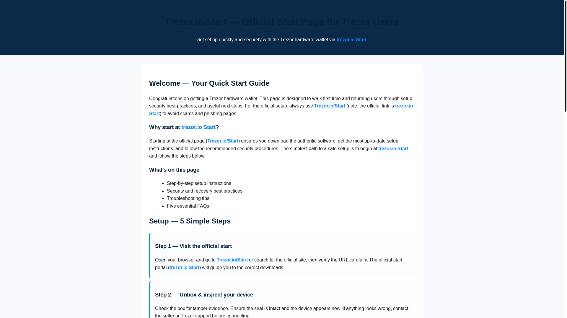 website screenshot of https://start-traezor-us.pages.dev/