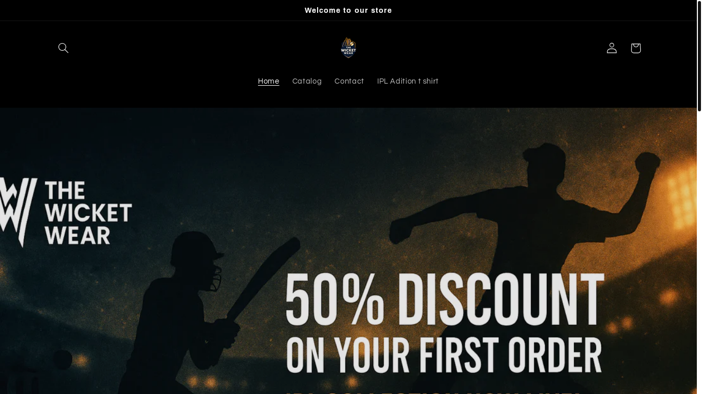 website screenshot of https://wicketwear.store/