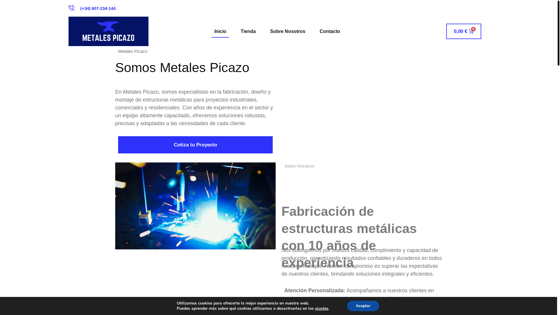 website screenshot of https://metalespicazo.es/