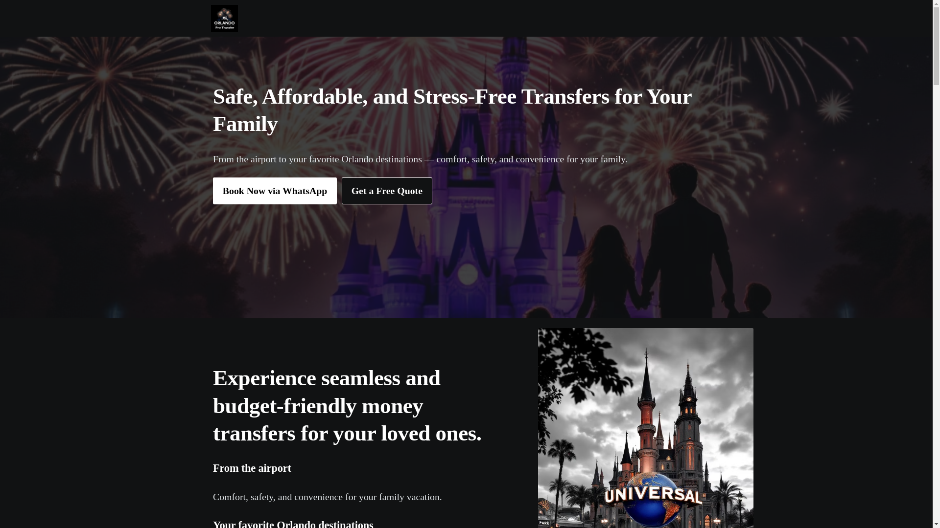 website screenshot of https://orlandoprotransfers.com/
