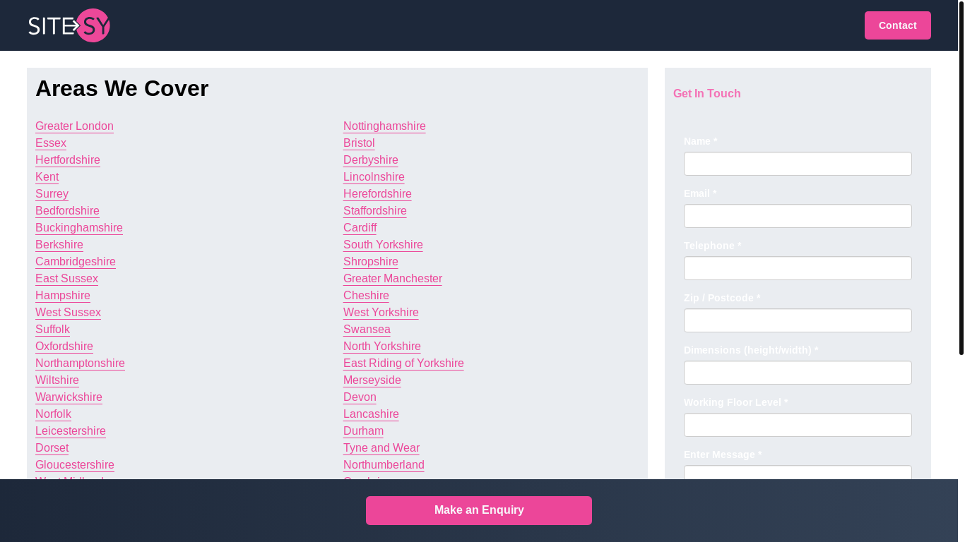 website screenshot of https://quickcherrypickerhire.co.uk/
