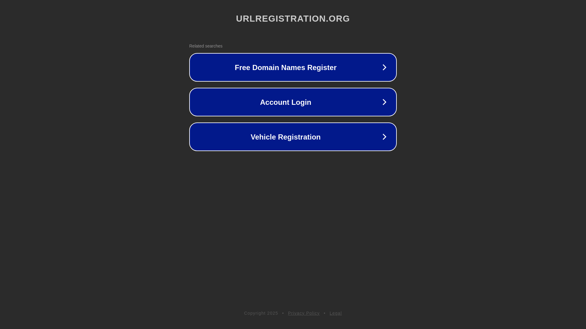 website screenshot of https://urlregistration.org/