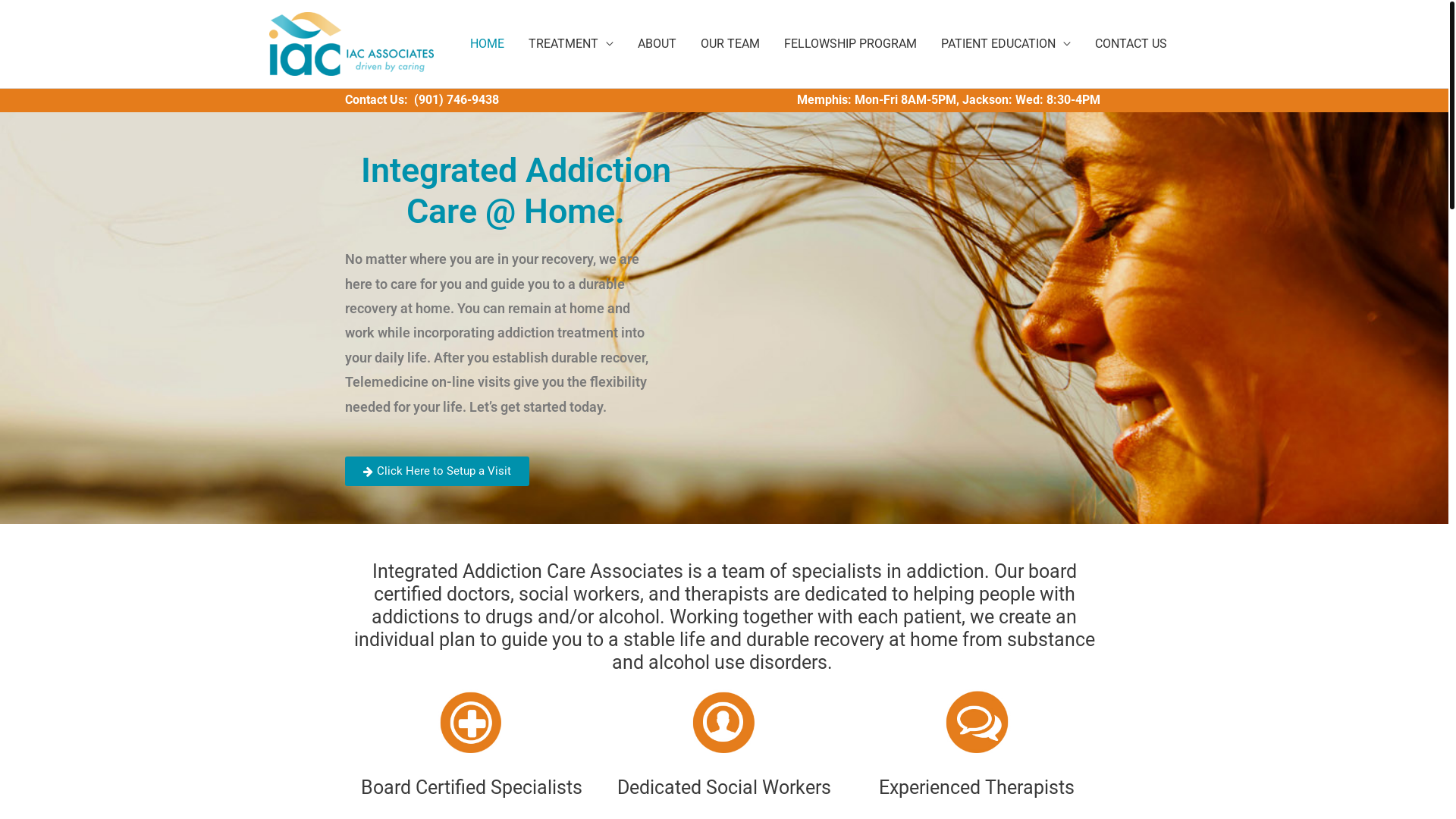 website screenshot of https://integratedaddictioncare.world/