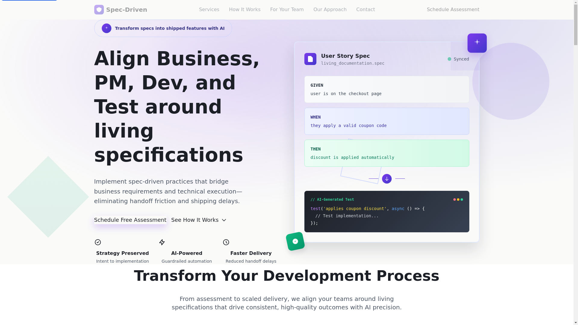 website screenshot of https://specdriven-website.pages.dev/