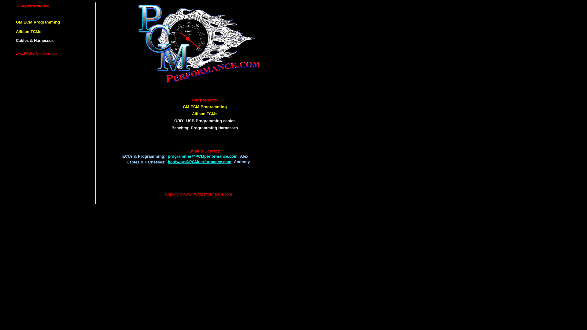 website screenshot of https://pcmperformance.biz/