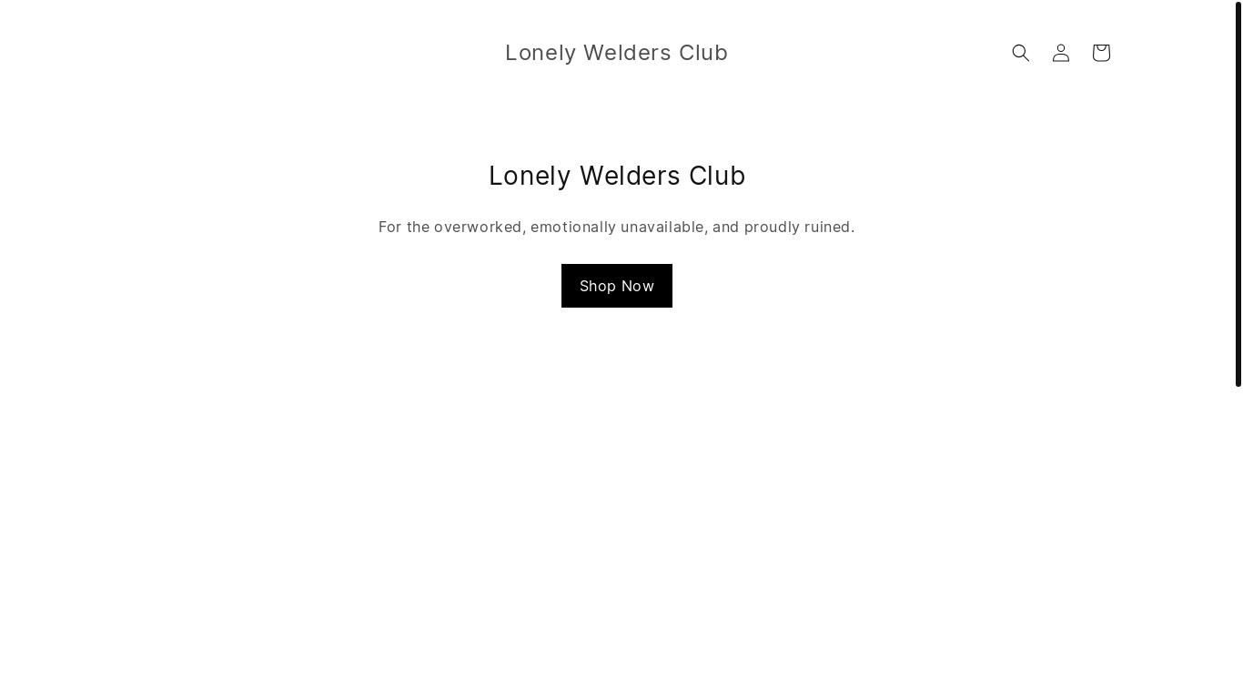 website screenshot of https://lonelyweldersclub.com/