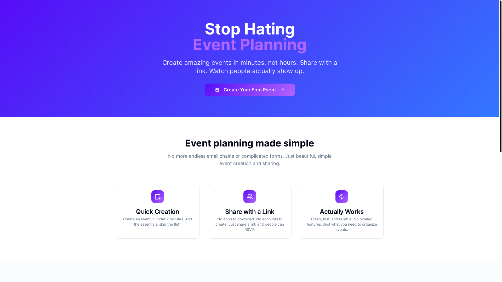 website screenshot of https://invitemenow.app/