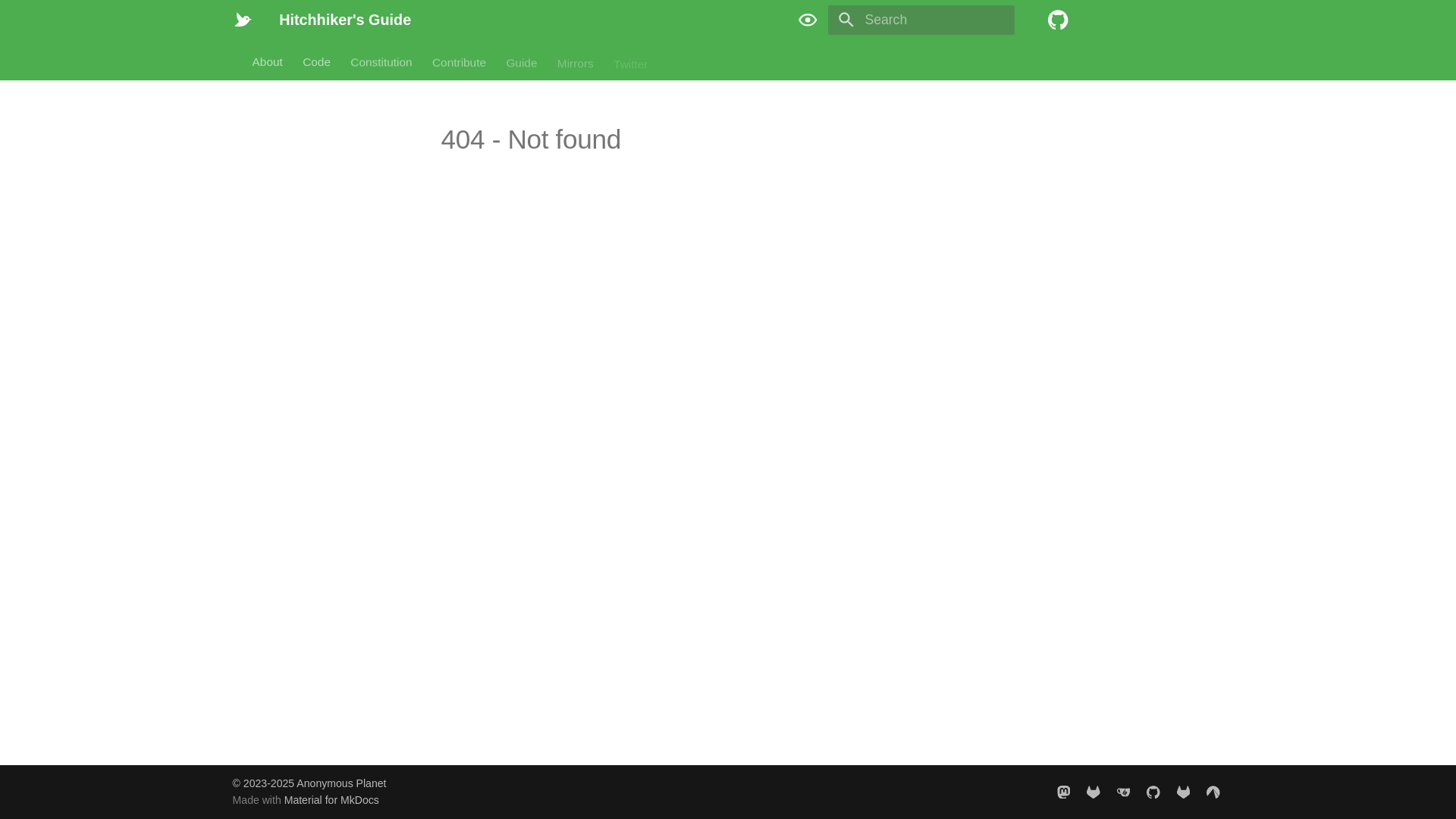 website screenshot of https://anonymousplanet.org/guide.html