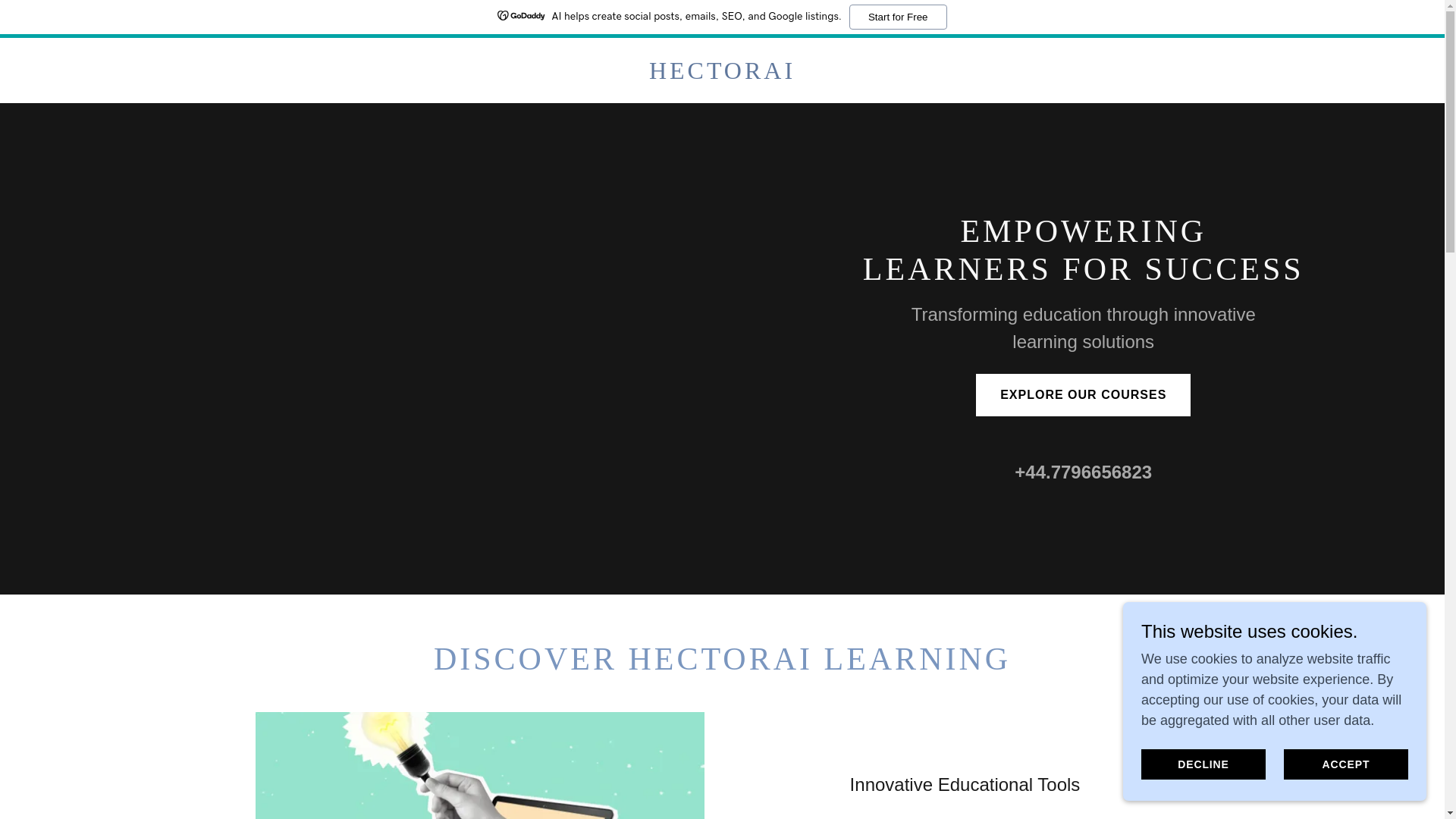 website screenshot of https://hectorai.co.uk/