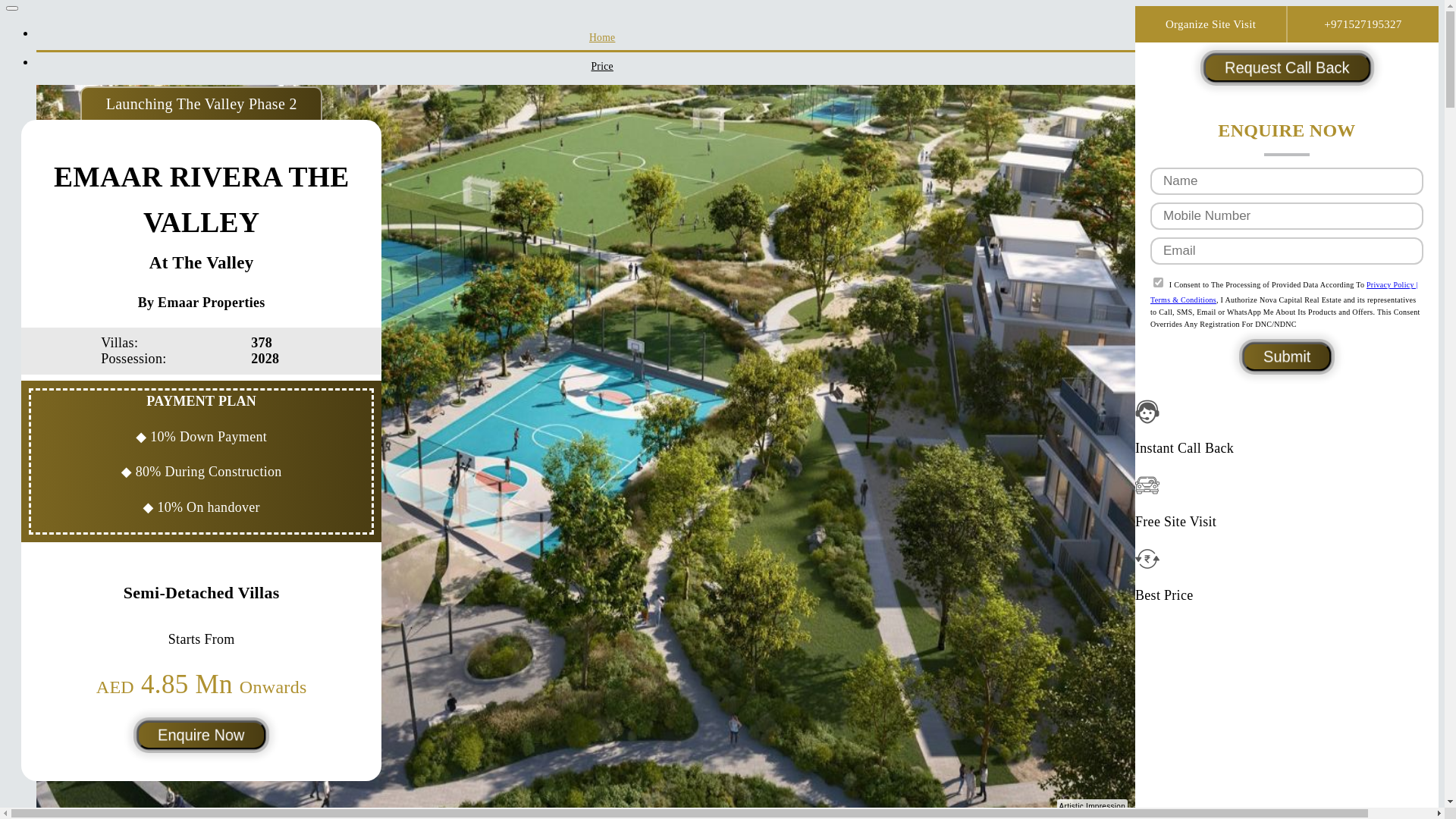 website screenshot of https://thevalley-rivera.com/