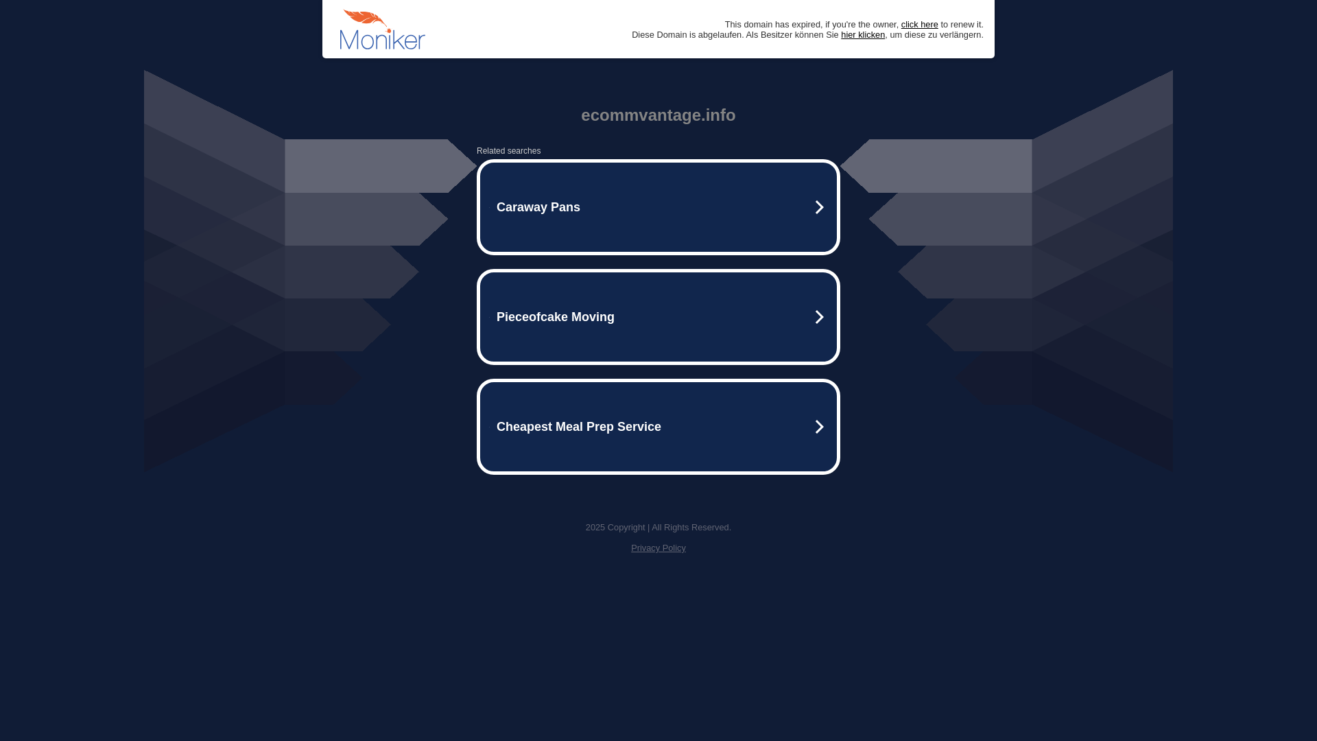 website screenshot of https://ecommvantage.info/