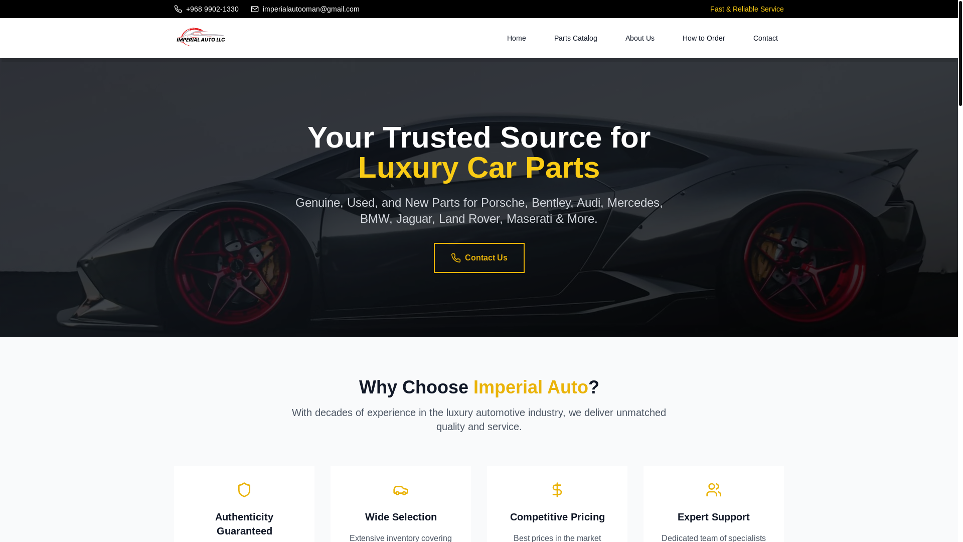 website screenshot of https://imperialautooman.com/