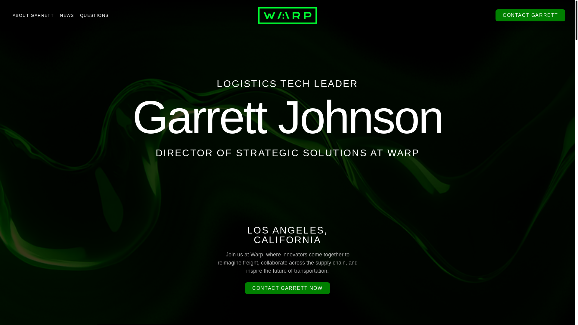website screenshot of https://garrettjohnsonatwarp.com/