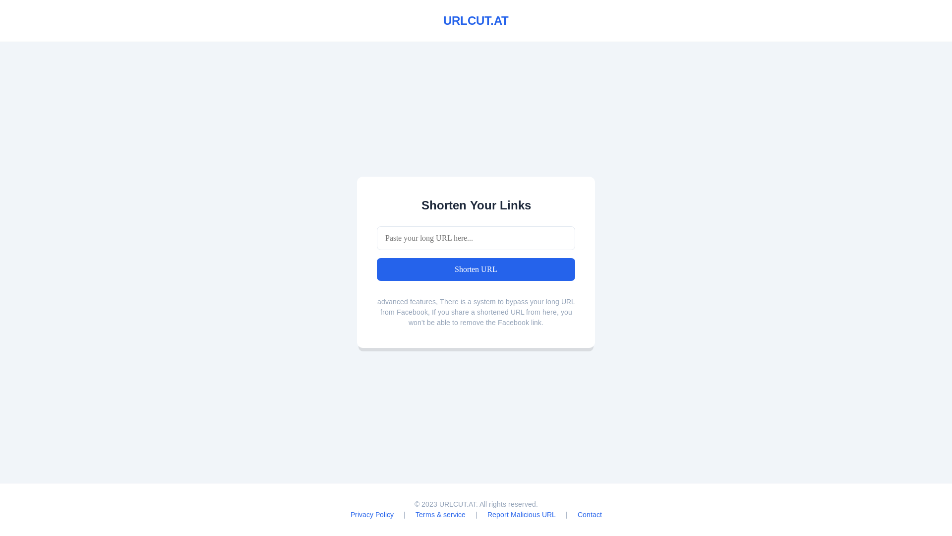 website screenshot of https://urlshortner.one/
